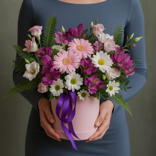 Цветы в коробке «Летний восторг»